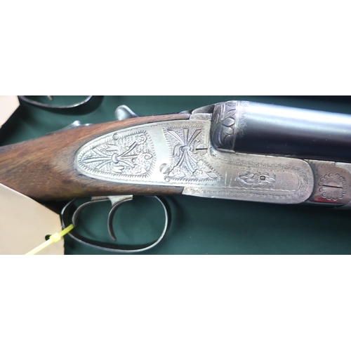 768 - Six 12B side by side shotguns including: Ebore side lock no.14755, Ligu no.56314, Ebore no.J722777, ... 