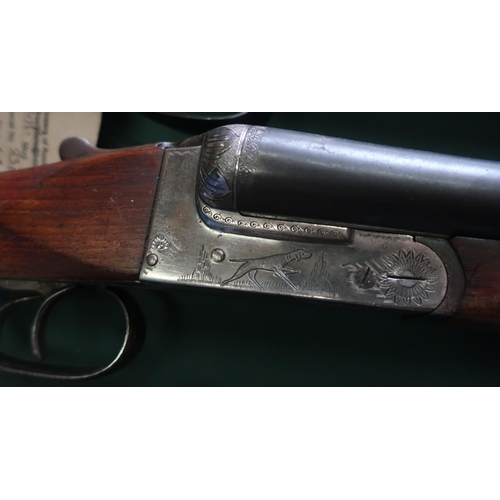 768 - Six 12B side by side shotguns including: Ebore side lock no.14755, Ligu no.56314, Ebore no.J722777, ... 