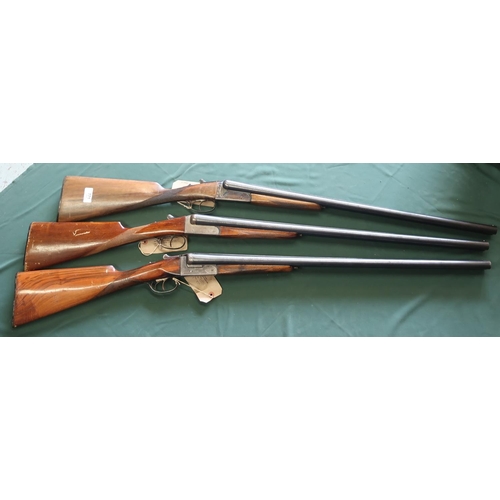 771 - Three 12B side by side shotguns including: Ebore no.6682, Spanish Master no.16686, Spanish no.43592 ... 