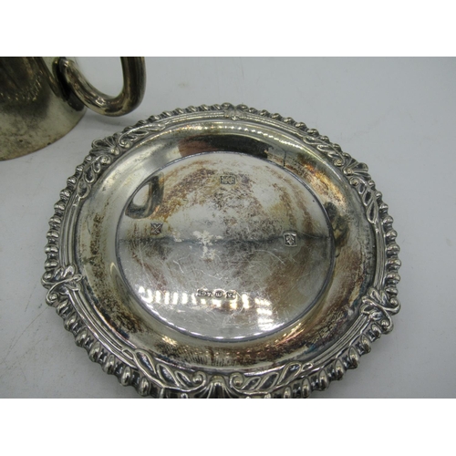 76 - Hallmarked Sterling silver dish Birmingham, 1972 and a small christening cup Chester, 1911-1916 gros... 