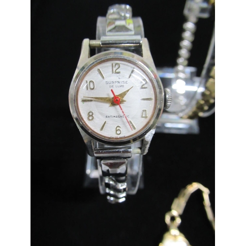 89 - Ladies Omega wristwatch, Ladies Oris wristwatch with heart shaped dial, Ladies Surprise De Luse Wris... 