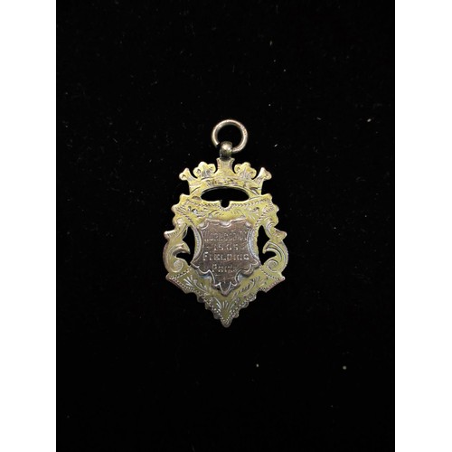 51 - Hallmarked 9ct gold and enamel fob 