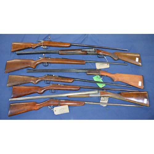 765 - RFD ONLY: Eight 12B side by side shotguns all with various faults including: fore ends missing, ejec... 