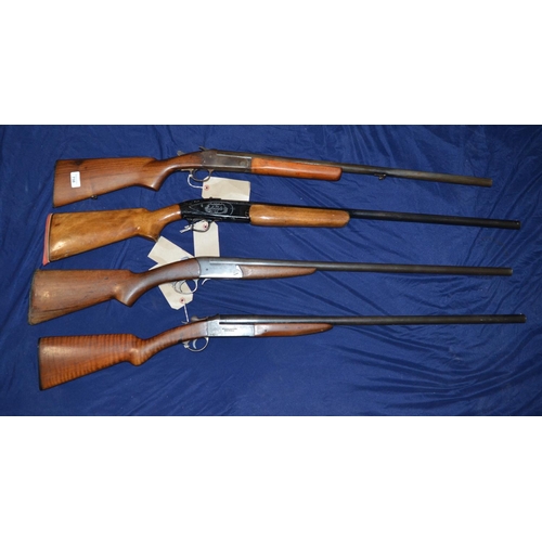 738 - Four various single barrelled 12B shotguns including Astra serial no. 17891, BSA serial no. YA8758, ... 