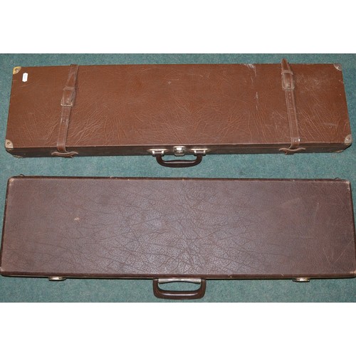 782 - Two brown leather gun cases L87cm x W24cm