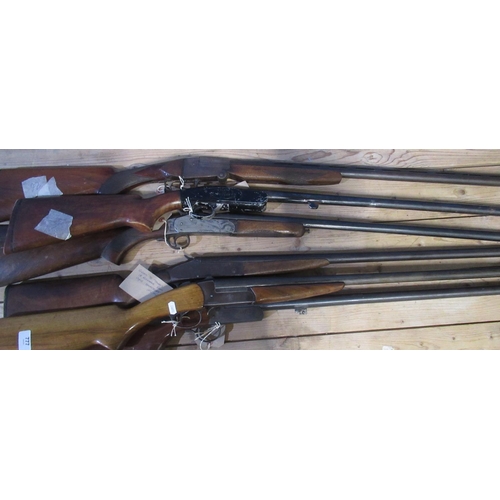 777 - RFD ONLY: Six 12 B single barrel shotguns, two lacking forends including: BSA no.13258, Bohler no.30... 