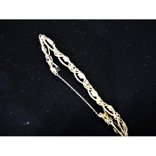 504 - Early 20th century 9ct gold fancy link bracelet, stamped 9C 15.5g