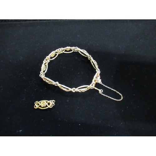 504 - Early 20th century 9ct gold fancy link bracelet, stamped 9C 15.5g