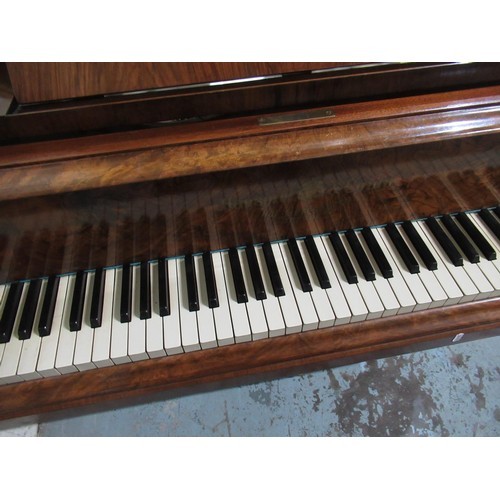 412 - Hagspiel & Comp of Dresden walnut cased baby piano on turned supports