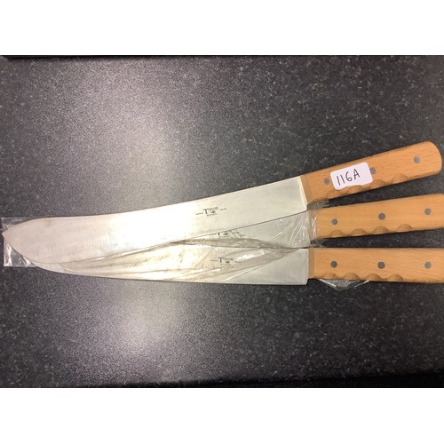 116a - Three Taylor Eye Witness farmers knives, overall length 17