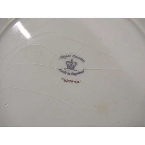 152 - Royal Cauldon Victoria pattern part dinner service including two covered serving bowls and a meat di... 