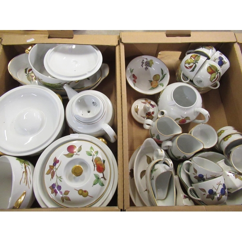 163 - Comprehensive collection of Royal Worcester Evesham dinner tea and coffee ware, including plates, cu... 