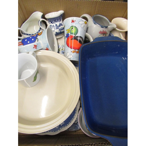 165 - Collection of various kitchenalia including an Aga dish, pie dish, baking tins, cruet items, oils bo... 