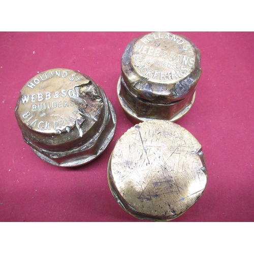 178 - Pair of C19th brass wheel hubs 