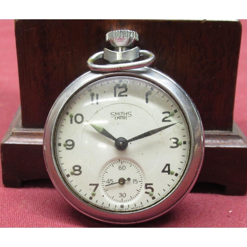 256 - Early C20th pocket watch stand in the form of a Geo. III mahogany long case clock, complete with Smi... 