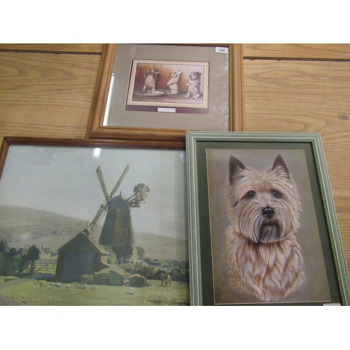 384 - Framed print titled 'For What we are About to Receive' by Cecil Aldin, a framed print of a terrier a... 