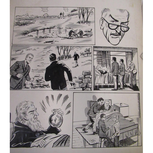 491 - Artists folio containing comic book illustrations, advertising illustrations all hand drawn by John ... 