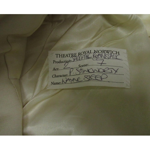 702 - WAYNE SLEEP COLLECTION - White tail coat, labelled Theatre Royal Norwich, Jack and the Beanstalk Act... 