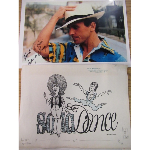 718 - WAYNE SLEEP COLLECTION - Single signed photograph of Wayne Sleep, and the art work for 'Song and Dan... 