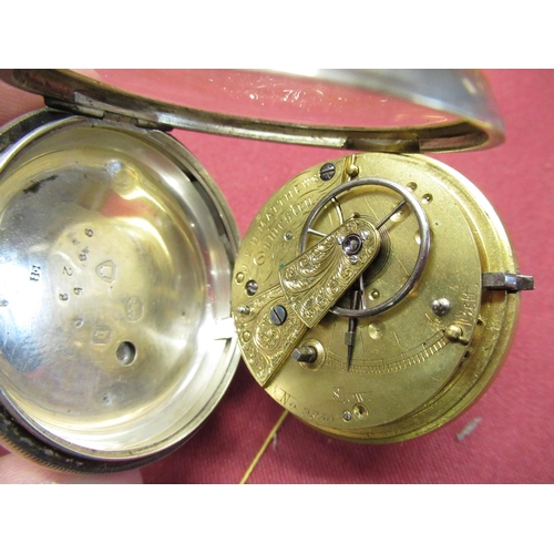 241 - J.E.H Matthews, Oswestry, silver cased open faced key wound pocket watch, London 1859, gilt full pla... 