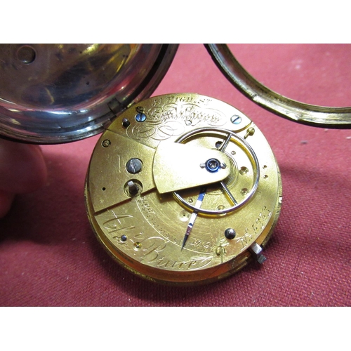 241 - J.E.H Matthews, Oswestry, silver cased open faced key wound pocket watch, London 1859, gilt full pla... 