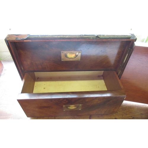 295 - Victorian walnut rectangular jewellery cabinet, with single door enclosing two drawers with inset br... 