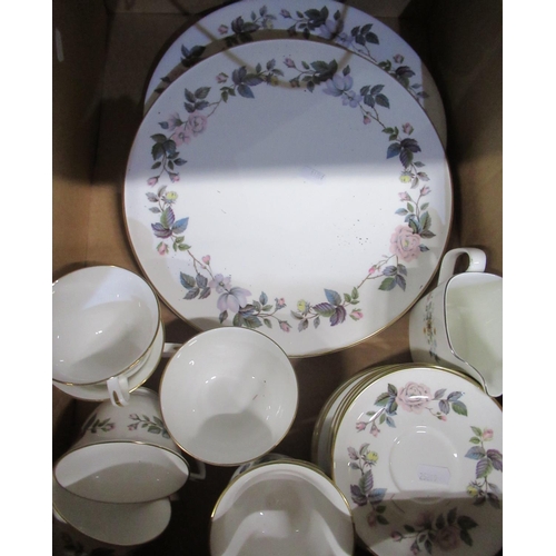 164 - Royal Worcester June Garland pattern part tea service and a large Chinese charger decorated with chr... 