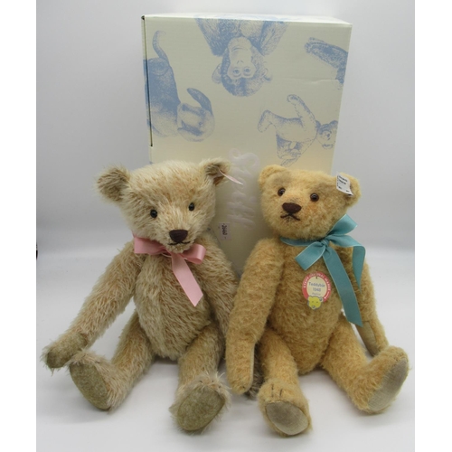 Steiff replica 1948 Teddy Bear in blonde with blue ribbon Limited 