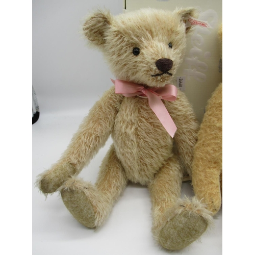 100 - Steiff replica 1948 Teddy Bear in blonde with blue ribbon Limited Edition no. 512/1000 boxed with ce... 