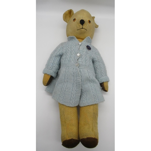 55 - Pair of c. 1950's Pedigree Bobby bears with glass eyes, jointed arms and legs, felt pads and stitche... 