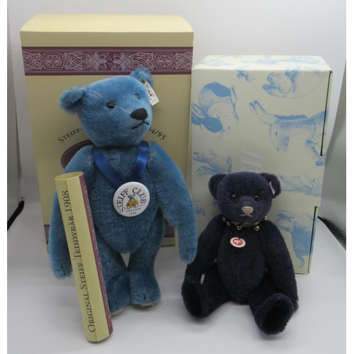 81 - Steiff Original Teddy Bear 1908 Replica in blue mohair with working growler mechanism and Steiff Clu... 