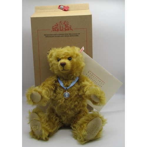 83 - Steiff Golden Jubilee Teddy Bear in golden mohair with monogram 'EII R' embroidered on right foot an... 