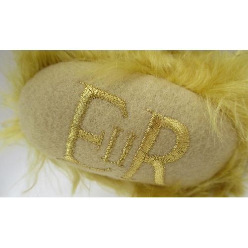 83 - Steiff Golden Jubilee Teddy Bear in golden mohair with monogram 'EII R' embroidered on right foot an... 