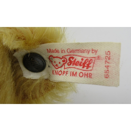 89 - Steiff Teddy Bear in black mohair with red collar and working growler mechanism, Limited Edition no.... 