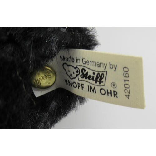 90 - Steiff 1912 Replica Teddy Bear in black mohair with working growler mechanism and Steiff Club 1999 p... 