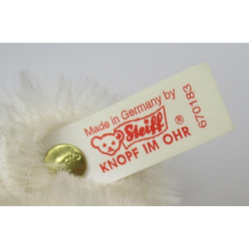 91 - Steiff 150 Year Margarete Steiff Anniversary Teddy Bear in white mohair with working squeaker and 18... 