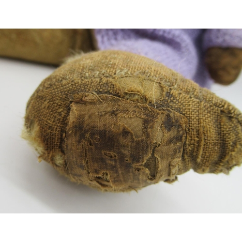 52 - Chad Valley c. 1920s straw filled teddy bear with glass eyes, jointed arms and legs and swivel head,... 