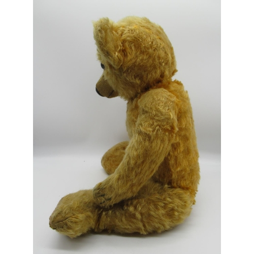 68 - Chad Valley c. 1930s teddy bear in golden mohair, with glass eyes, jointed arms and legs, swivel hea... 