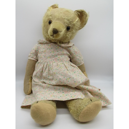 152 - Collection of c. 1950's Hermann German teddy bears: c. 1950's teddy bear with original eyes, nose an... 