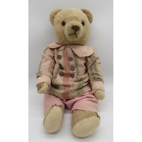 152 - Collection of c. 1950's Hermann German teddy bears: c. 1950's teddy bear with original eyes, nose an... 