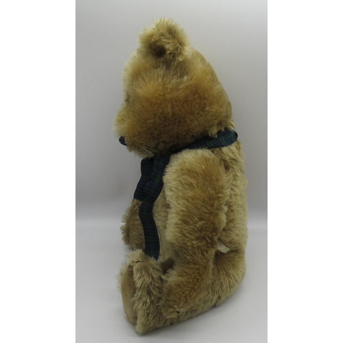 67 - Chiltern Hugmee teddy bear c. 1950s in brown plush with original plastic dog nose, glass eyes, joint... 