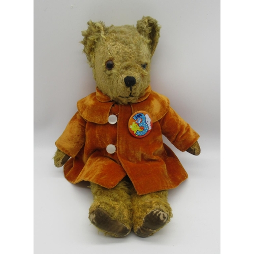 105 - Collection of c. 1950s British teddy bears, including a Pedigree artificial silk bear in rust colour... 