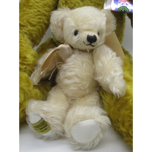 35 - Merrythought large Alpha Farnell replica bear in golden mohair with red ribbon, Limited Edition 38/1... 