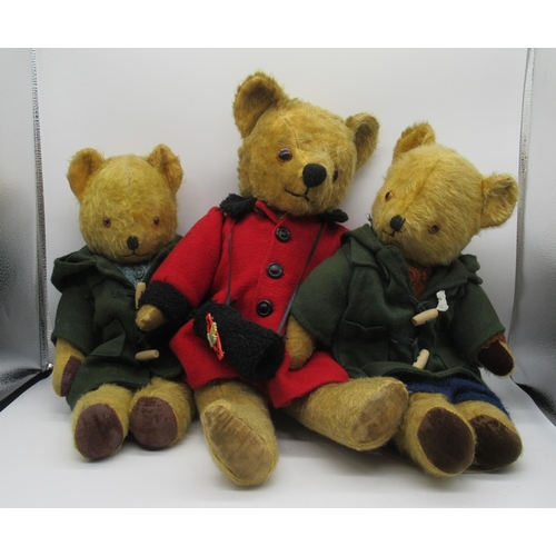 107 - Circa 1950's Pedigree teddy bear in golden mohair, with glass eyes, jointed arms and legs, swivel he... 