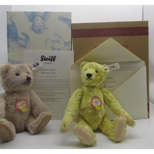 24 - Steiff Teddy Baby 1929 replica teddy bear in corn, limited edition no. 492/929, boxed with certifica... 