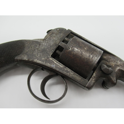 580 - Webley Bentley type self cocking percussion cap revolver with Birmingham proof marks frame engraved ... 
