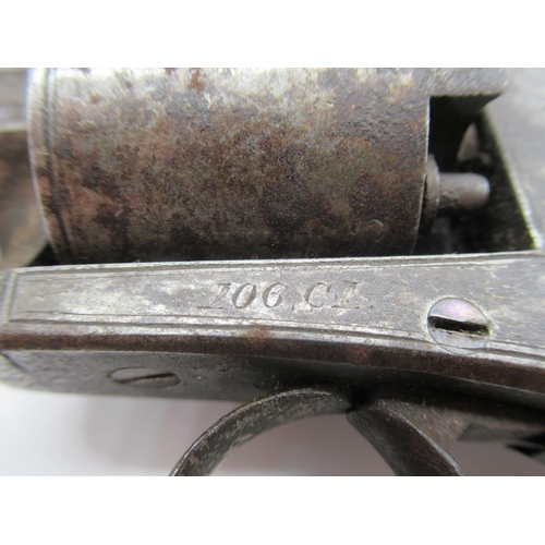 580 - Webley Bentley type self cocking percussion cap revolver with Birmingham proof marks frame engraved ... 