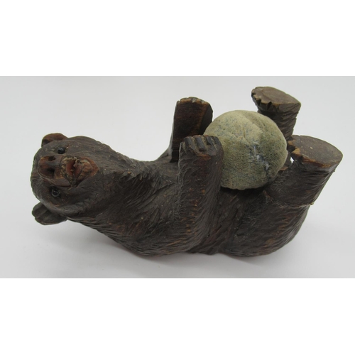 246 - Performing brown bear standing on cylinder, stamped with makers mark and stamped Made In USSR, brown... 