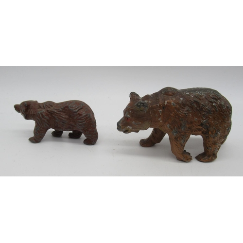 246 - Performing brown bear standing on cylinder, stamped with makers mark and stamped Made In USSR, brown... 