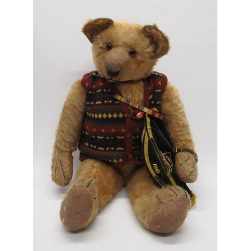 64 - Chad Valley Magna c. 1930's large teddy bear in golden mohair, with glass eyes, jointed arms and leg... 